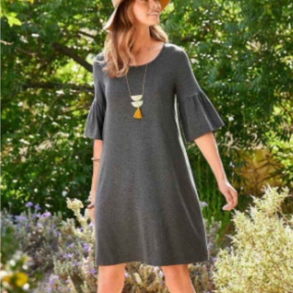 Matilda Jane Live to Teach Casual Charcoal Gray Dress XS